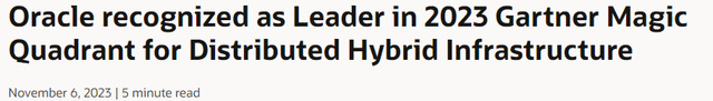 Oracle A Leader In Hybrid Cloud