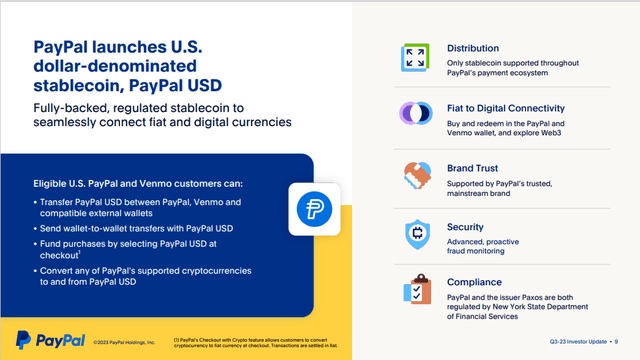 A slide describing PYUSD