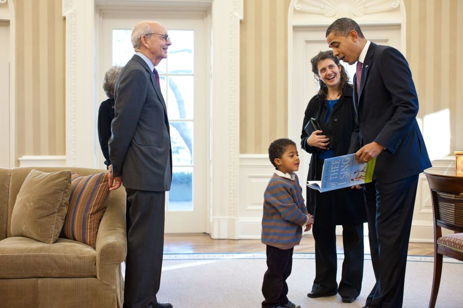 President Barack Obama reads from his book, 